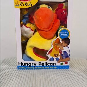 Melissa & Doug Hungry Pelican Plush Play Set - Yellow and Orange